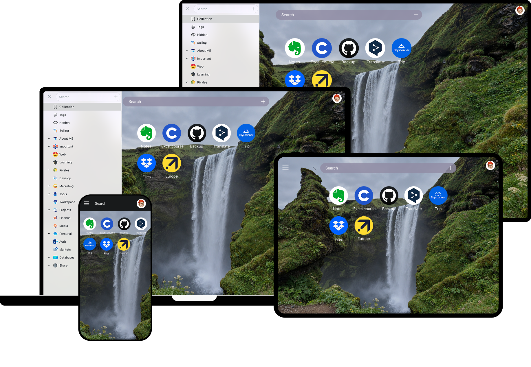 Bookmer on desktop, laptop, tablet and phone